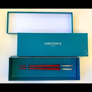 CHRISTOFLE - Silver-Plated Red Japanese Chopsticks